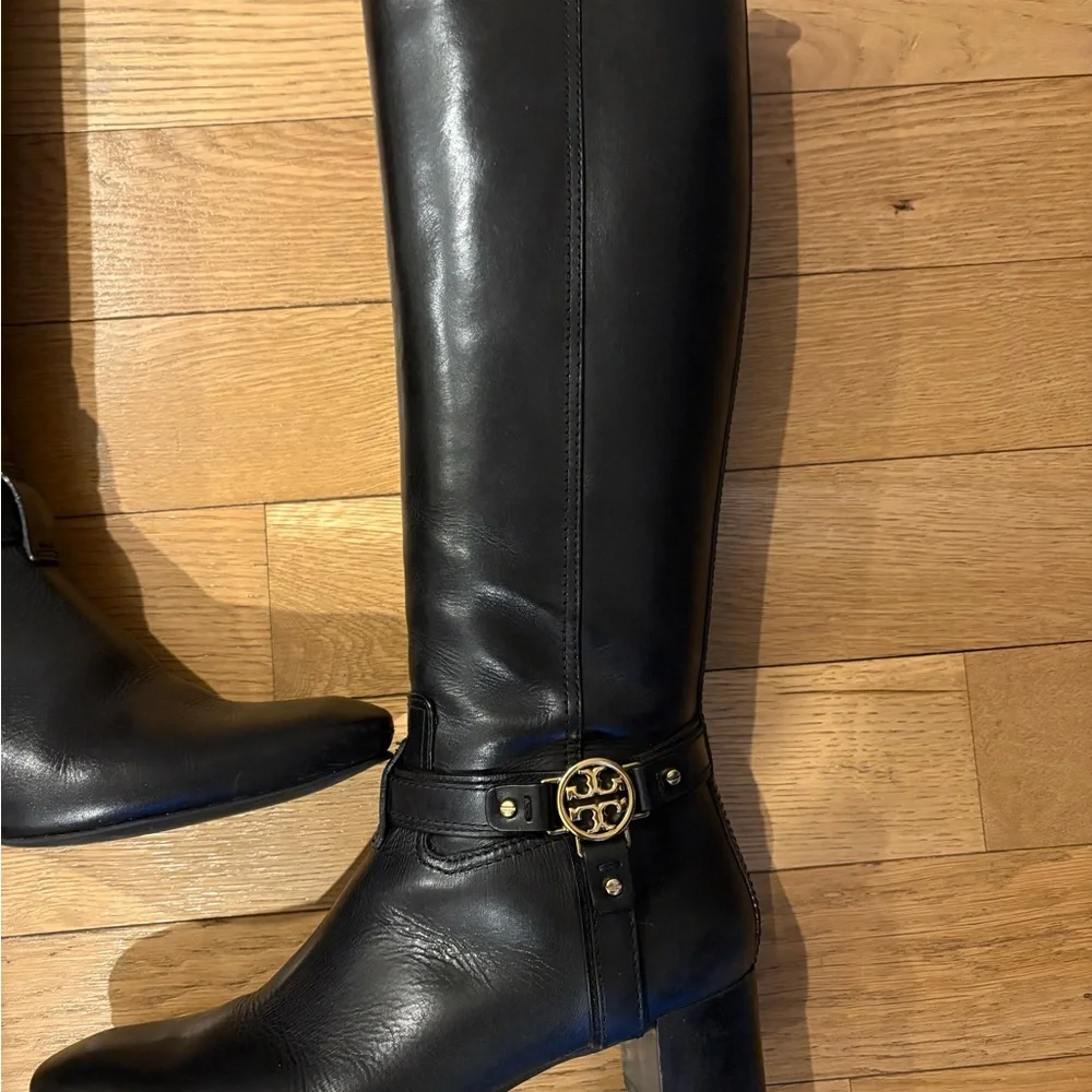 Tory Burch Black Leather Riding Boots